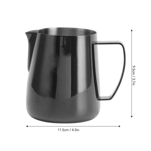 Pichet à mousse de lait en acier inoxydable 304 400 ml noir 1