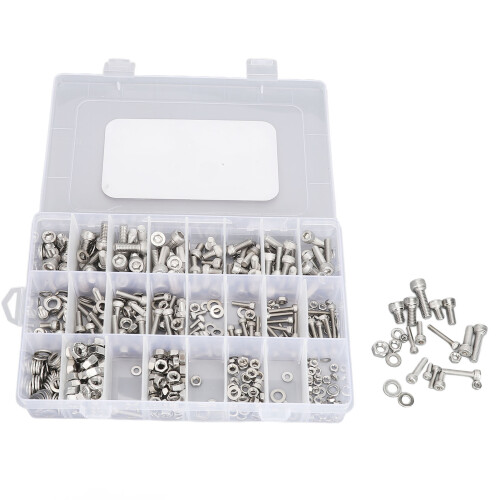 520 Stück Schrauben- und Muttern-Set M3-M6 Edelstahl silber 1