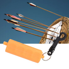 Silikon-Pfeilzieher mit Schlüsselring, Bogenschießen Pfeilzieher Zielentferner Greifer mit Gürtelclip Jagd Schießen Zielzubehör Orange