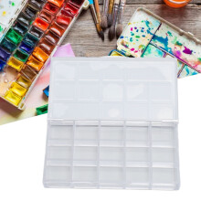 2 piezas de caja de pinturas de PC transparente con 15 compartimentos, a prueba de fugas