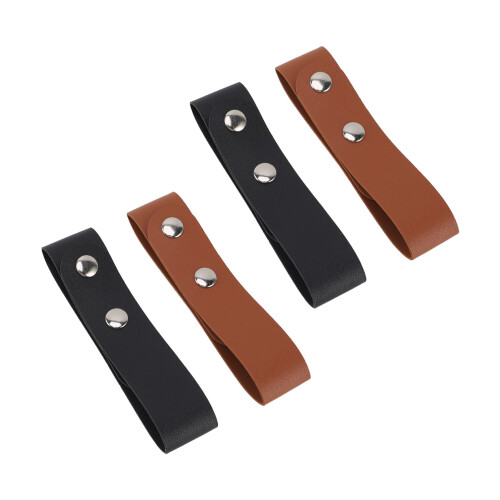 4 Stück Leder-Peitschenholster Schwarz/Braun 13,8 cm