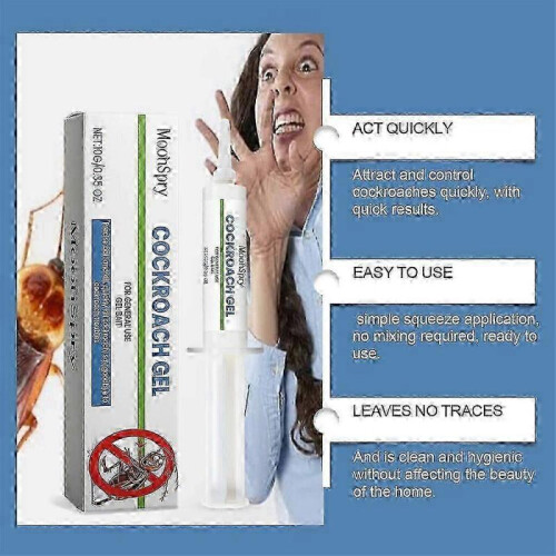 3pcs Cockroach Gel Bait Roach Pest Killer with Plunger Tip for Floor Kitchen Non-toxic 1