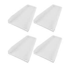 4PCS Plastic Downspout Splash Block, 41.4x5.1cm, White