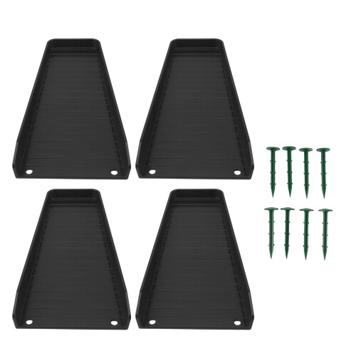 4PCS Black Downspout Splash Block Rain Gutter Extensions with 8 Fixing Nails 2
