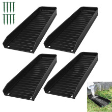 4PCS Black Downspout Splash Block Rain Gutter Extensions with 8 Fixing Nails