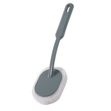 Cepillo para fregar de mango largo 30 cm, 8 x 11,5 cm, 70 g, Gris-Verde