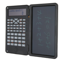 Taschenrechner mit Notizblock, tragbar, 10-stelliges LCD-Display, wissenschaftlicher Taschenrechner für Schule, Büro, Meetings und Familie,