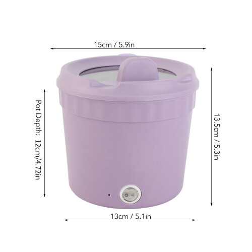 Mini olla eléctrica 1.2L base morada 13cm 13.5cm 1