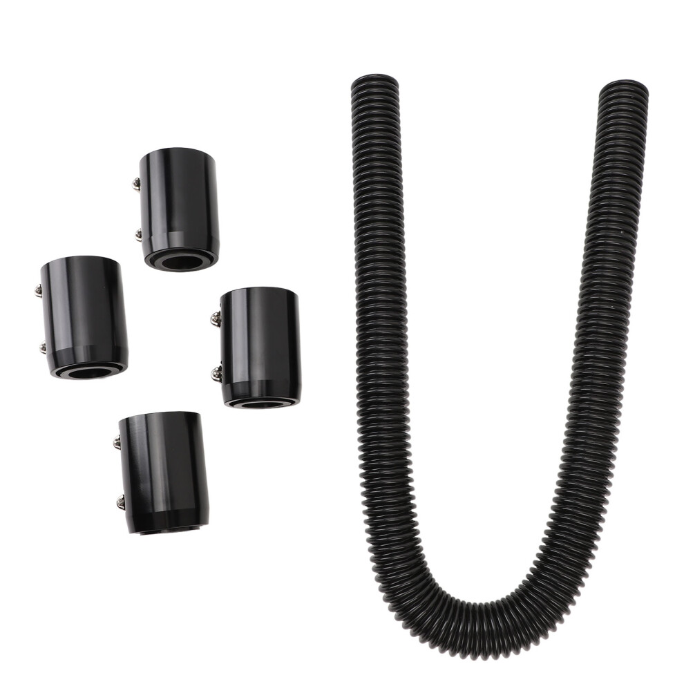 36In Stainless Steel Radiator Hose Kit For 1 1/4Inâ1 5/8In Necks, Black 9331335849622