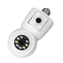 Outdoor IP63 3MP 2K Wireless Light Bulb Camera with Night Vision & Motion Tracking
