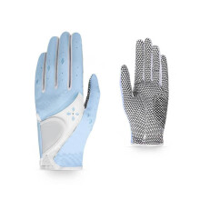 Ladies Golf Gloves Leather Non-Slip For Women Adjustable Breathable Blue Size 20