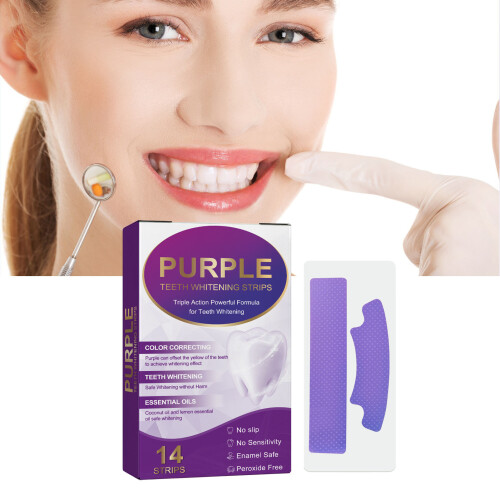 28Pcs Cleaning Purple Teeth Strips for Brightness 1