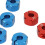 8 pezzi di adattatori mozzo esagonali da 12 mm per ruota RC Rosso/Blu 5