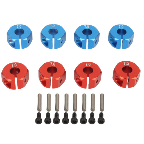 8 pezzi di adattatori mozzo esagonali da 12 mm per ruota RC Rosso/Blu 1