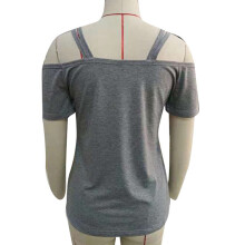 Blusa a spalle scoperte con doppi tiranti, Grigio, Taglia M