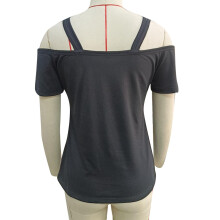 Blusa a spalle scoperte con doppie spalline - Nero XXL