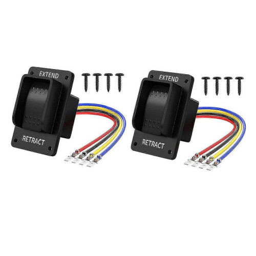 2pcs Reverse Polarity Switch 12v Dpdt Momentary 3 Position Rocker Switch Ip67 Waterproof Marine On