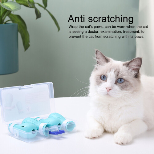 4 pièces de protections de pattes en silicone pour chat 2e génération vertes 2