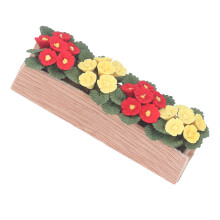 Miniature Dollhouse Flower Bed Pot – Wood & Resin, 7.8x3x2cm