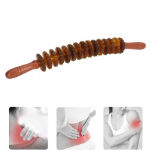 Handgehaltene 15-Roller Triggerpunkt-Massagegerät Muskelentspannung Lymphdrainage Massage Stab für Faszien Cellulite Braun