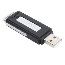 U01 Grabadora USB de 8 GB, compacta, negra