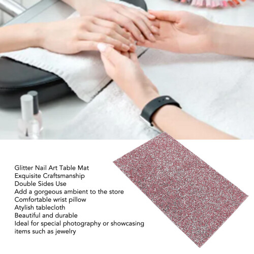 Tapis de table double-face pailleté pour nail art en ABS 2