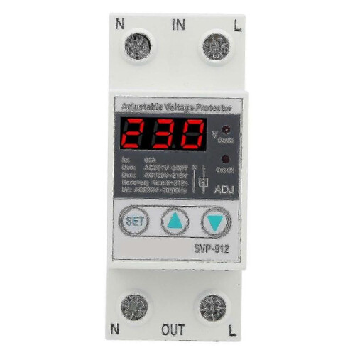 Voltage Protector, Adjustable Over-voltage Under-voltage Protection, Led Display Voltage Stabilizer Surge Protector Current Stabilizer Voltmeter Svp91 2