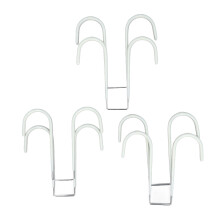 Crochets pour porte, 6 pièces, chromés, en acier à double face.