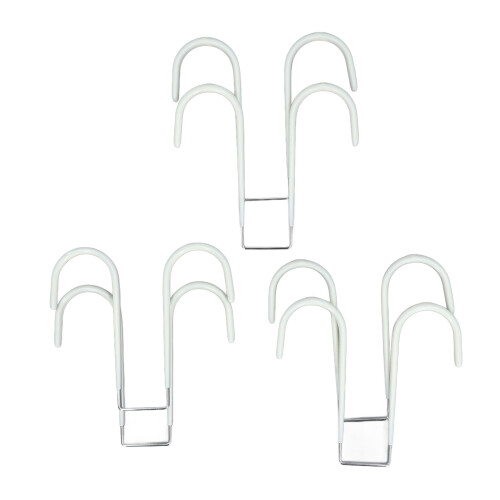 Crochets pour porte, 6 pièces, chromés, en acier à double face.