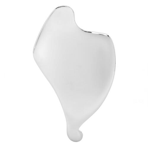 Outil Gua Sha en acier inoxydable, taille large, argent 1