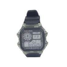 Elektronische Sports-Uhr 12/24 Stunden Wasserdicht Digitaluhr mit Leuchtendem Alarm und Timer-Funktion, Transparent Grün