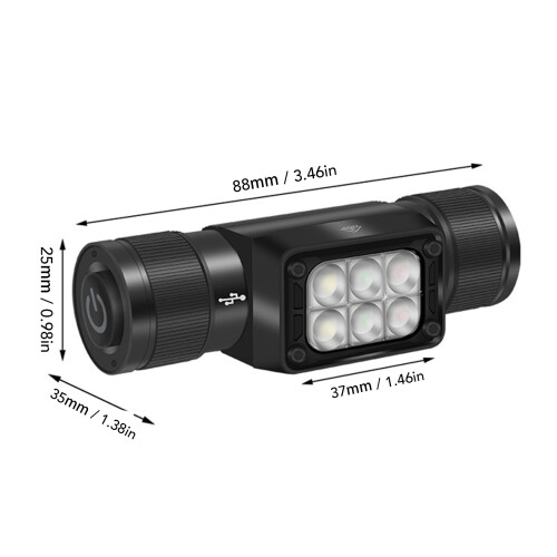 Linterna frontal LED 18650 120.00g Blanco/Rojo/Verde 7 Modos 1