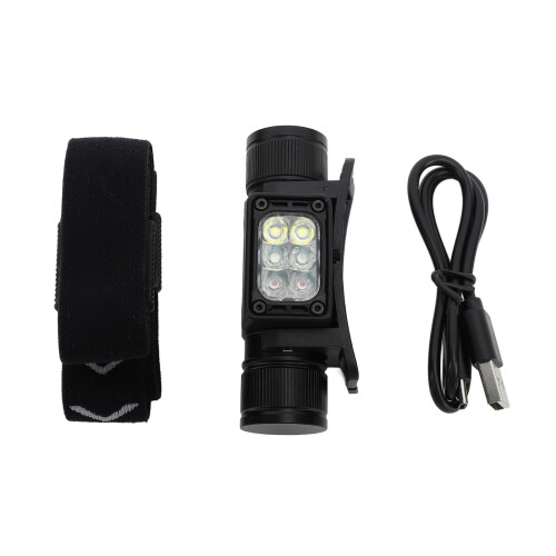 Linterna frontal LED 18650 120.00g Blanco/Rojo/Verde 7 Modos 2