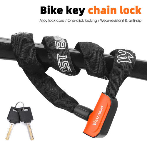 Antivol de vélo A3 93,5 cm, 2 clés, Noir/Orange 1