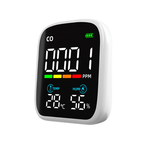 Smart CO Sensor: Real-Time Monitoring Type-C Rechargeable 1200mAh 2