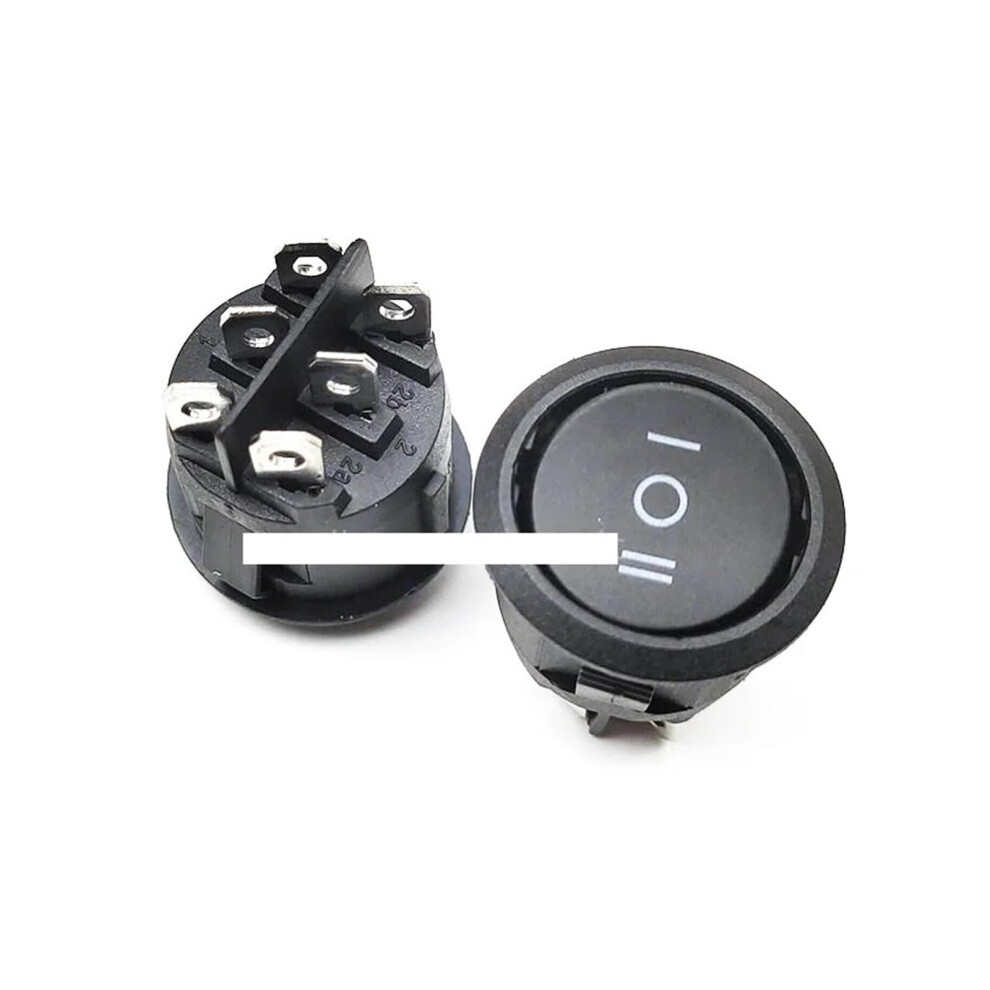 Kcd1-206 23Mm Round Rocker Switches 3 Position 6-Pin On-Off-On 10A 125Vac 5-Pack 6276012247878