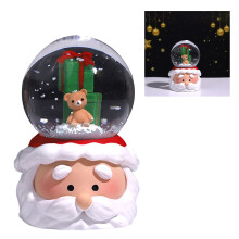 Colorful Christmas Snow Globe with Lighting Resin & Glass Home Decor
