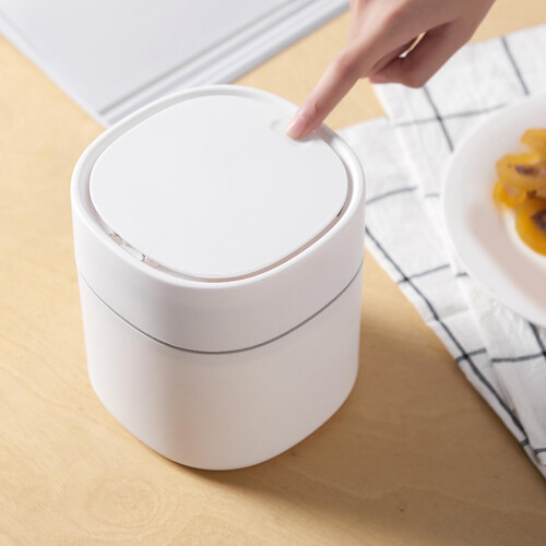 Mini cestino da tavolo in plastica con coperchio, 0,4 L 2