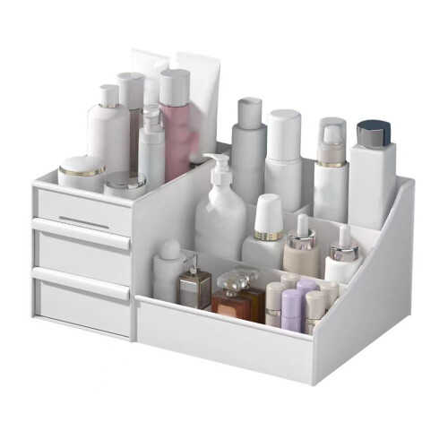Caja organizadora de maquillaje de plástico - múltiples compartimentos 1