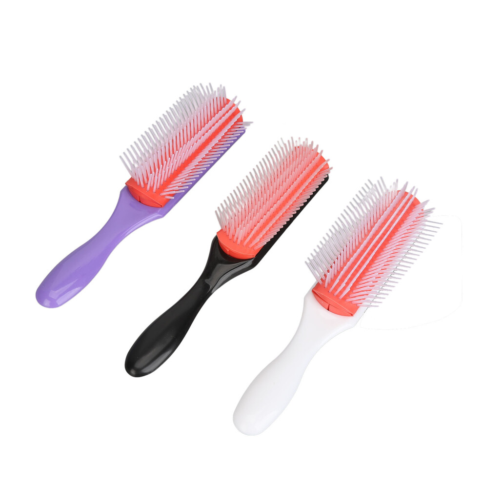 3Pcs 9-Row ABS Hair Brush Set for Scalp Massage & Detangling at Home