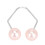2 pares Dimple Trainer rosa ABS y acero inoxidable 8