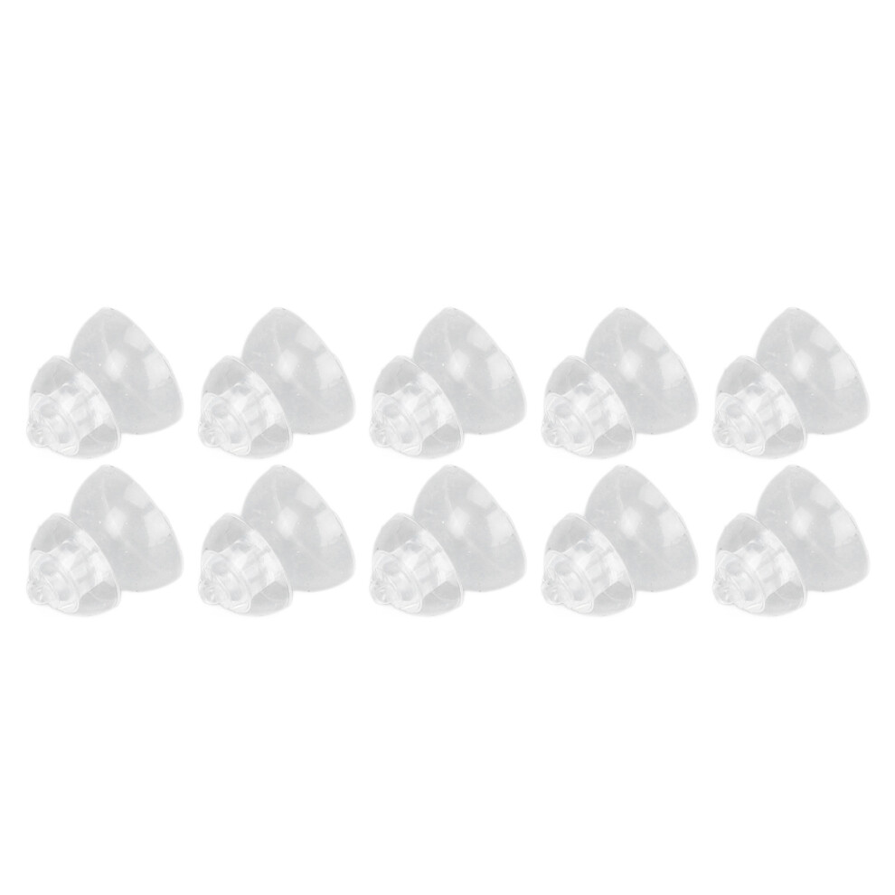 10 Pcs Silicone Sound Amplifier Tips 8mm Anti-Static Dual Layer Closed
