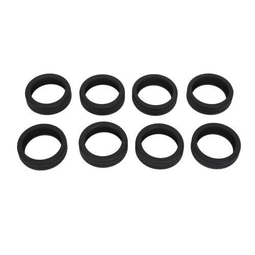 8 pezzi copri-ruote per bagagli in silicone nero scuro