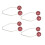 Dimple Makers - 2 pares, acero inoxidable, rojo vino 1