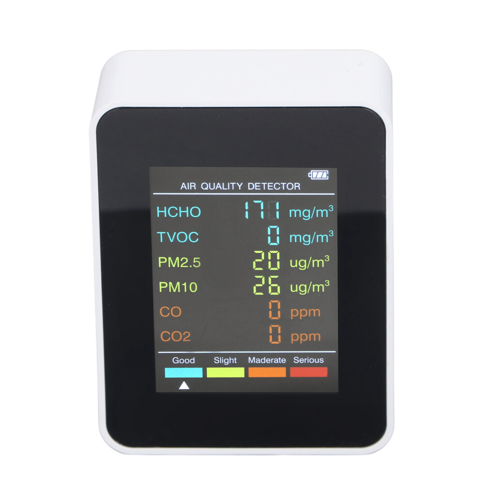 Portable Air Quality Detector Co2 Pm2.5 Pm10 Tvoc Hcho Lcd Display 8721335897722