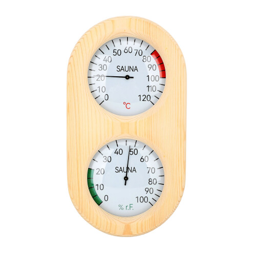 Higrotermógrafo de sauna de madera 2 en 1, 24,5  13,3 cm 2