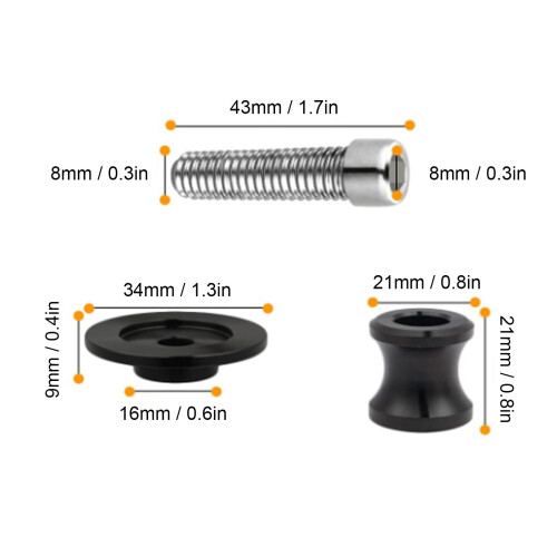 1 paio di spole CNC M8 per forcellone Z900/ZX10R Nero 1