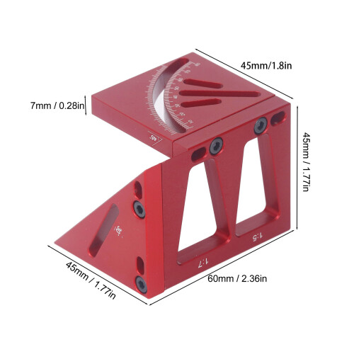Rapporteur 3D à angles multiples 45, rouge, règle en aluminium 1