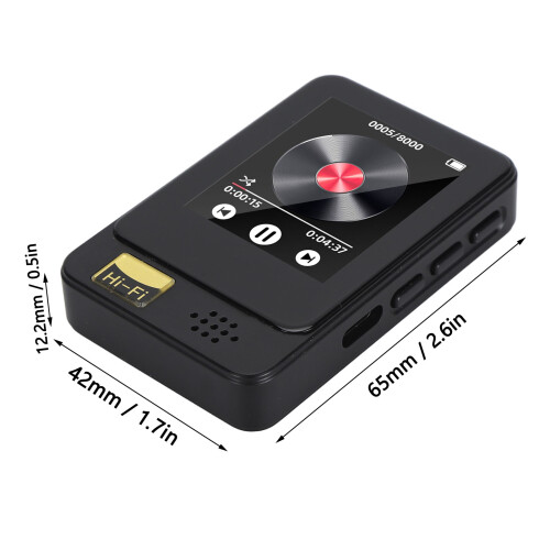 Tragbarer MP3-Player 8GB Bluetooth 5.0 Touchscreen, Wecker & Recorder 1