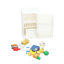 Frigorifero in miniatura per casa delle bambole, scala 1:18, dimensioni 5 4,3 9 cm, in plastica